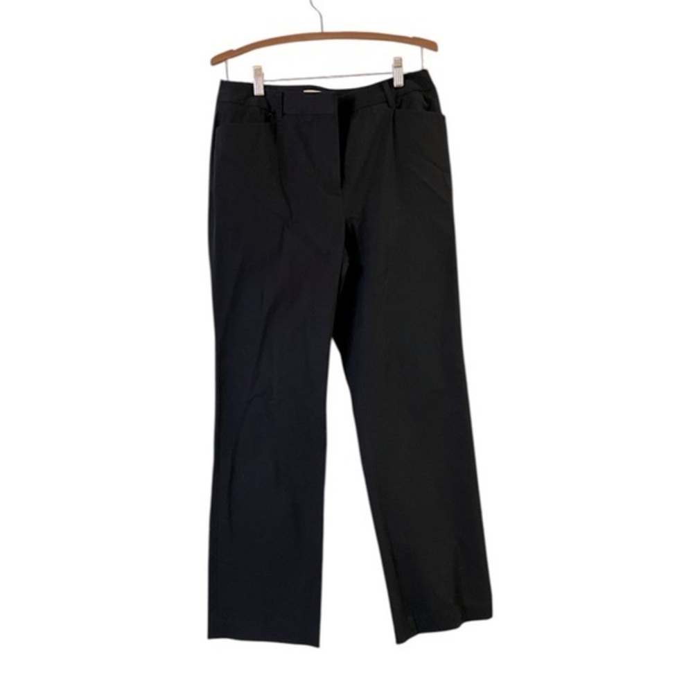 NWOT KATE HILL PETITE black straight leg stretch cotton pants 8P
